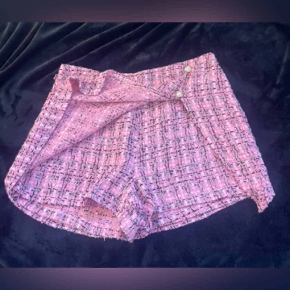 Pink Tweed Women Shorts
